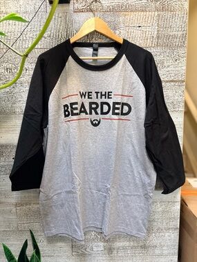Always Bearded | "We the Bearded" Logo Gray/Black Raglan Baseball Tee - Men's XL